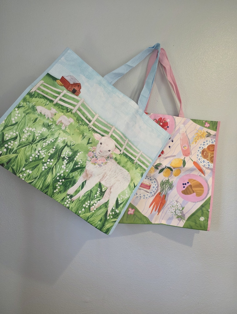 Lot Of Two TJ MAXX  REUSABLE SHOPPING TRAVEL TOTE BAGS
